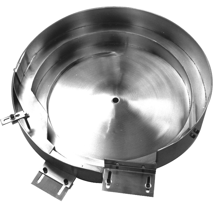 Vibratory feeder bowl for parts handling equipment